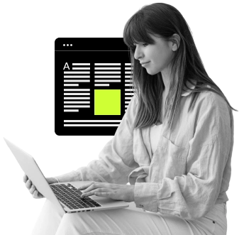 Content marketing specialist creating SEO-optimized blog and website copy on laptop