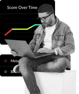 SEO expert analyzing website traffic growth and ranking performance dashboard