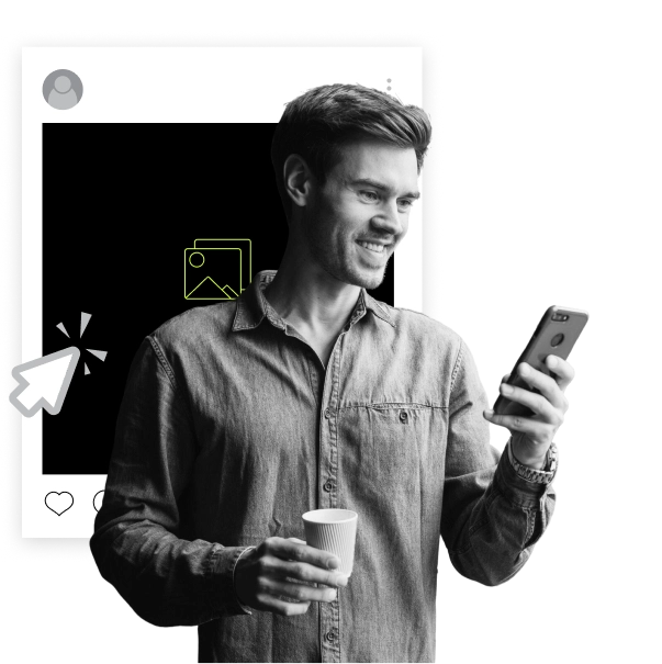 Business owner reviewing paid advertising campaign results on mobile phone