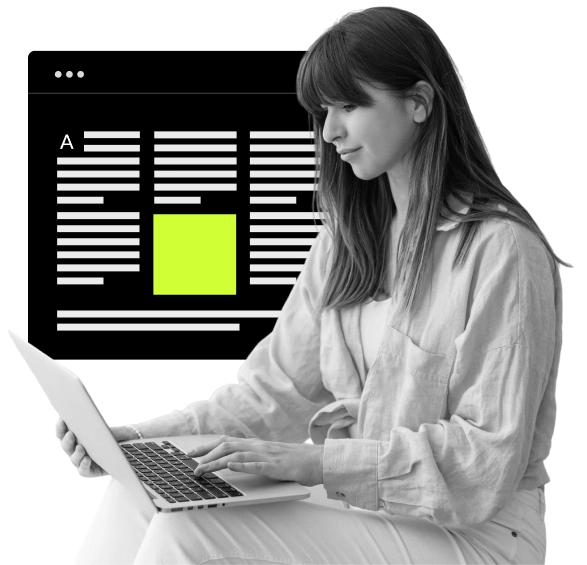 Content marketing specialist creating SEO-optimized blog and website copy on laptop