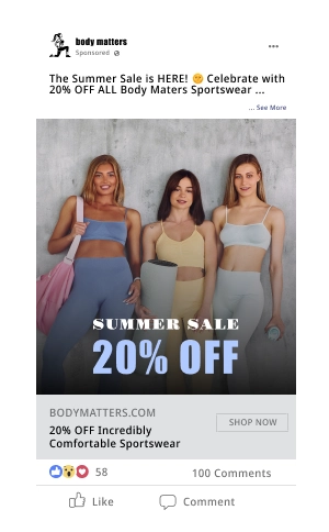 Retargeting ad example shown on social media feed