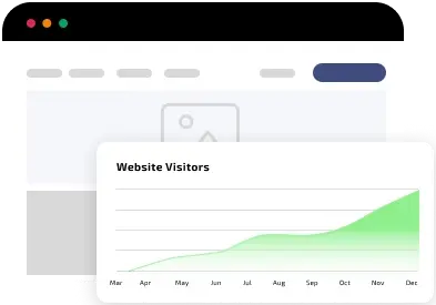 Website traffic growth chart illustrating qualified organic visits