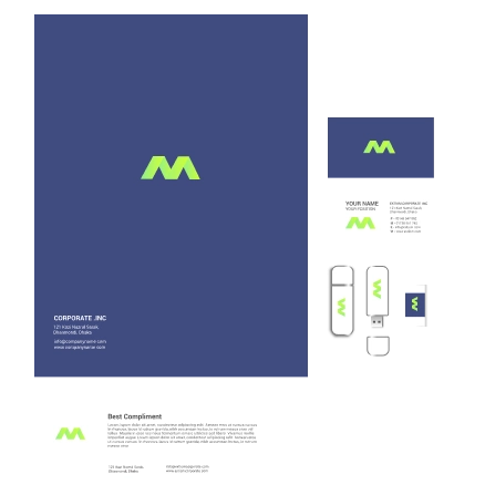 Brand identity mockup with logo and stationery