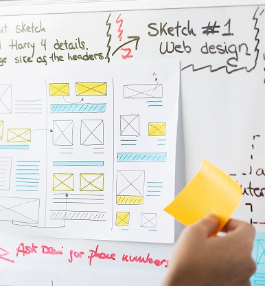 UX/UI website wireframe sketch for improved user experience