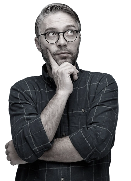 Business professional thoughtfully planning digital growth strategy