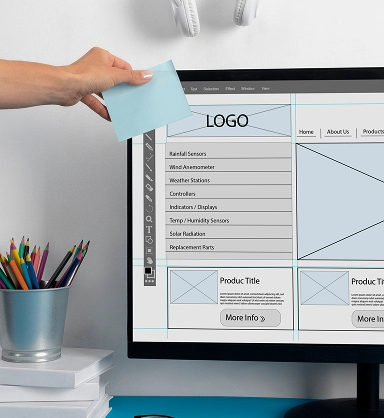 Custom website design planning on a computer screen