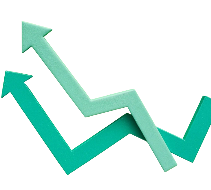 Upward arrows representing business growth