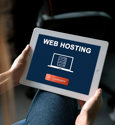 Website hosting and maintenance support on a tablet screen
